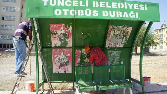 Otobüs duraklarında bakım çalışması galerisi resim 2