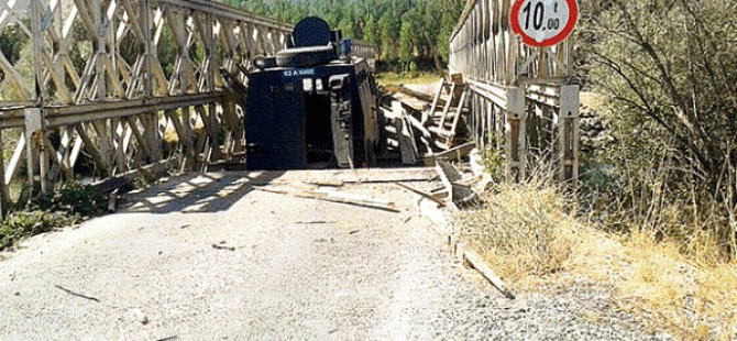 Ovacık’taki  köprü onarılmayı bekliyor