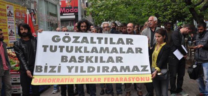 DHF üyelerinin tutuklanması protesto edildi