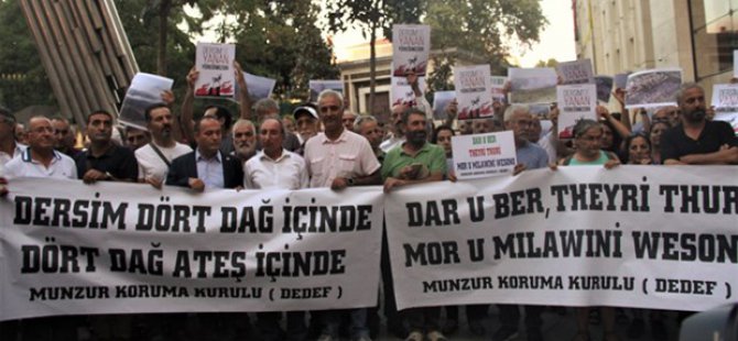 Dersim'deki yangın Taksim'de protesto edildi