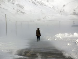 Ovacık'ta tipi etkili oluyor