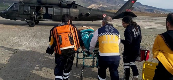 Yaralı vatandaş helikopter ile kurtarıldı