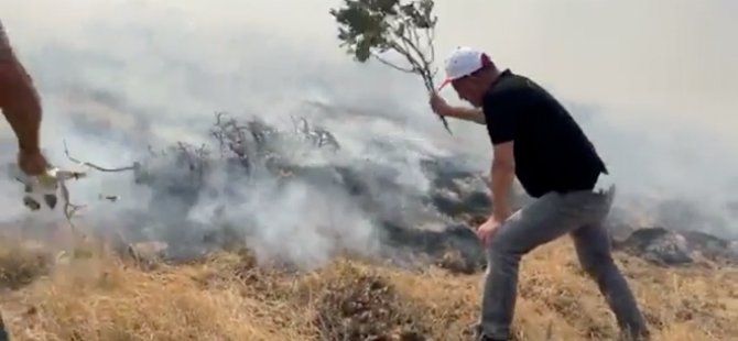 Milletvekili Ağbaba, yangına müdahale ederken alevler arasında kaldı