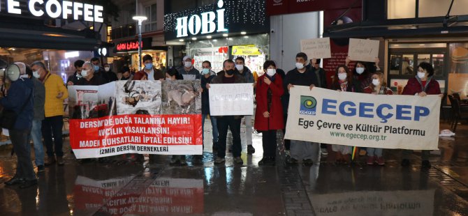 Dersim'deki av faaliyetleri İzmir'de protesto edildi: Ekokırıma dur demeliyiz