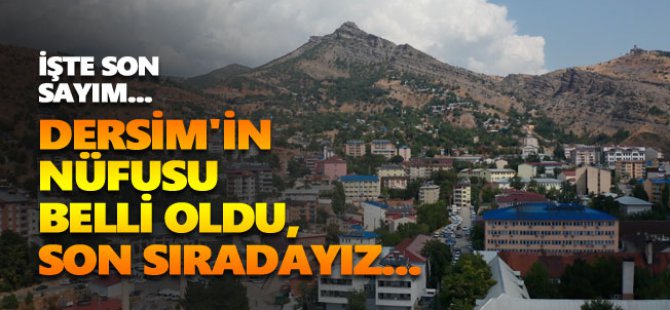 Dersim'in nüfusu belli oldu