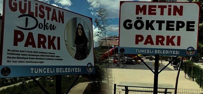 Doku ve Göktepe isimleri Dersim’deki iki parka verildi