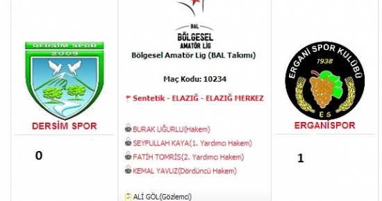 Dersimspor: 0 Erganispor: 1