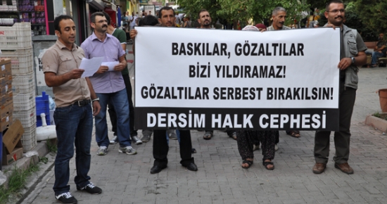 Dersim Halk Cephesi gözaltıları protesto etti