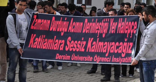 Tunceli Üniversitesi’nde Halepçe katliamı protesto edildi