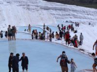 Beyaz cennet Pamukkale’ye bahar geldi